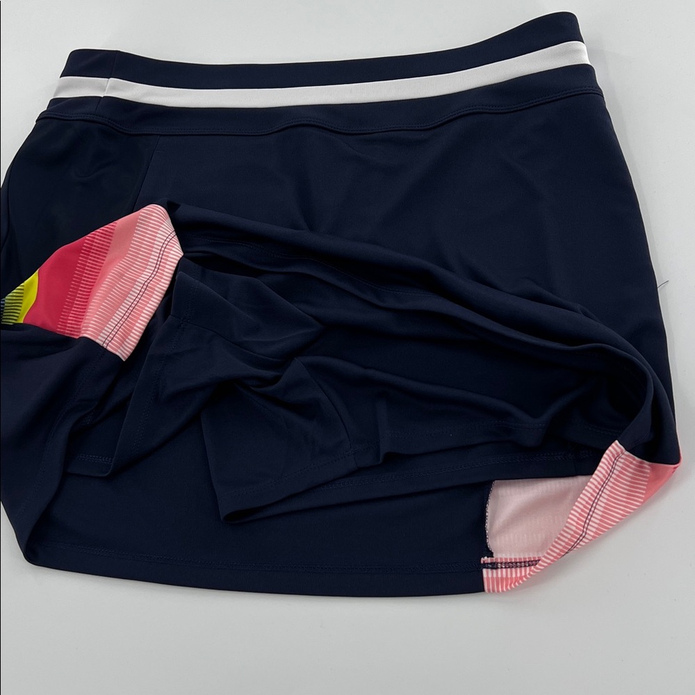 Callaway Navy Blue Athletic Golf Skort with Multicolor Stripe Accent - Picture 3 of 5